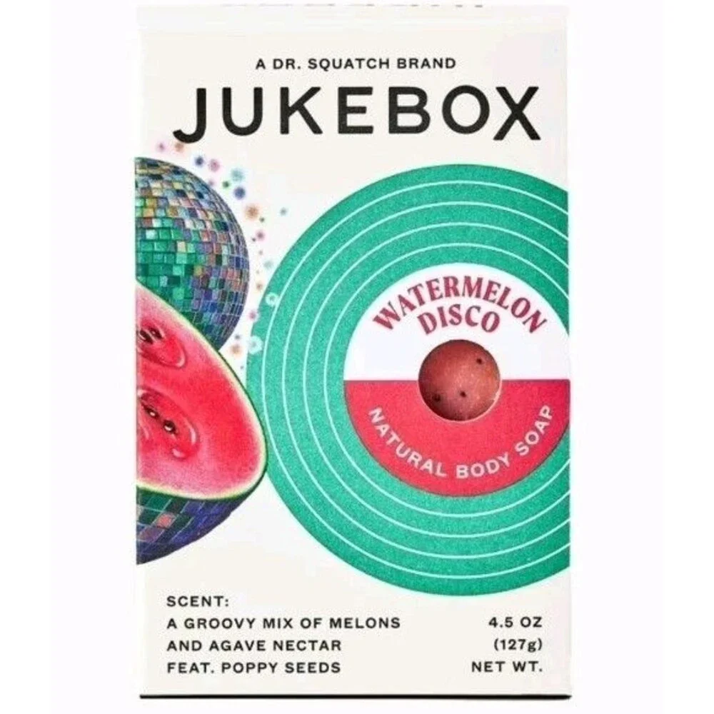 Jukebox Women’s Natural Bar Soap, Watermelon Disco, Bathroom Bath Soap 4.5 oz